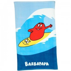 Barbapapa Drap de plage surf bleu 70x120cm